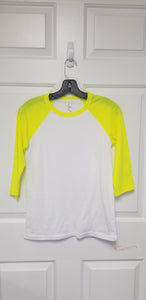 Neon Yellow Bella+Canvas Raglan (baseball) Shirts