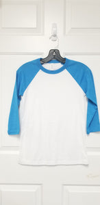 Neon Blue Bella+Canvas Raglan (baseball) Shirts