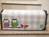 Owls on Plaid Mailbox Cover