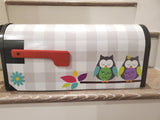 Owls on Plaid Mailbox Cover