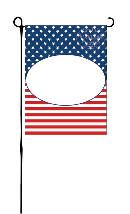 Stars & Stripes with oval frame Garden Flag