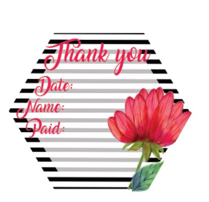 Red Flower & Stripes LABELS (3.5 inches) - Set of 28