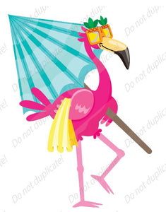 Beach Flamingo Heat Transfer