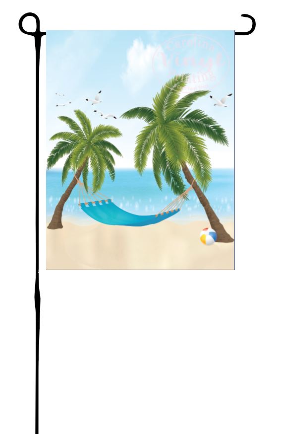 Beach Hammock Garden Flag