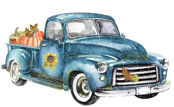 Blue Pumpkin Truck Vinyl Heat Transfer