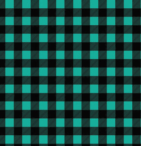Buffalo Plaid - Teal & Black Printed Vinyl