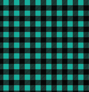 Buffalo Plaid - Teal & Black Printed Vinyl