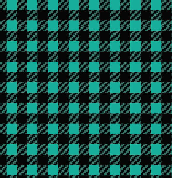 Buffalo Plaid - Teal & Black Printed Vinyl