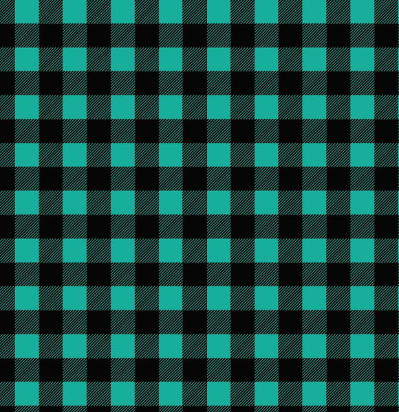 Buffalo Plaid - Teal & Black Printed Vinyl