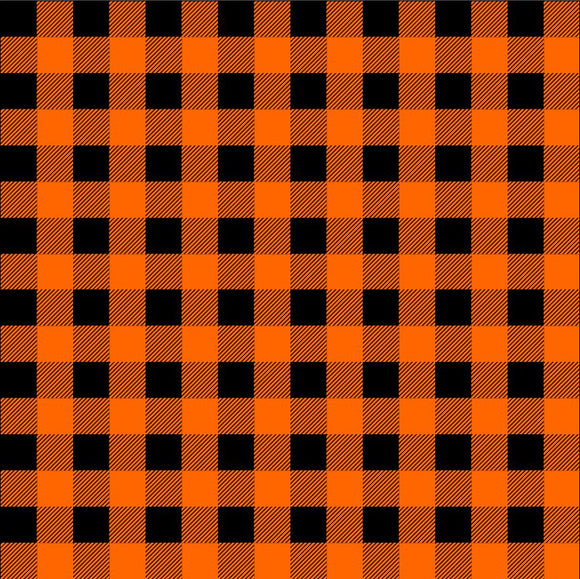 Buffalo Plaid - orange & black printed vinyl