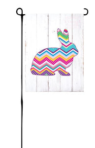 Easter Bunny - Chevron Garden Flag