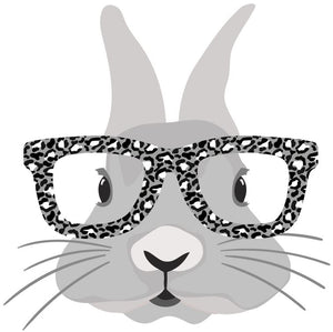Bunny with Leopard glasses Heat Transfer