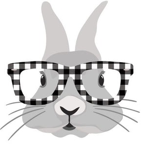 Bunny with Plaid glasses Heat Transfer