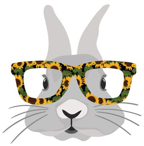 Bunny with Sunflower glasses Heat Transfer