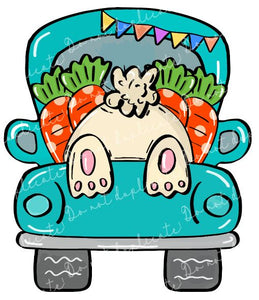 Easter Bunny in Truck Vinyl Heat Transfer
