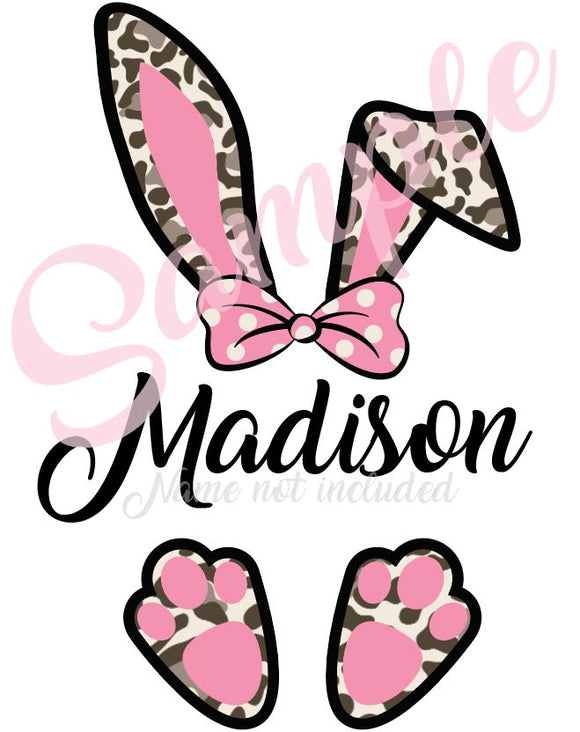 Leopard Bunny Ears & Feet Vinyl Heat Transfer