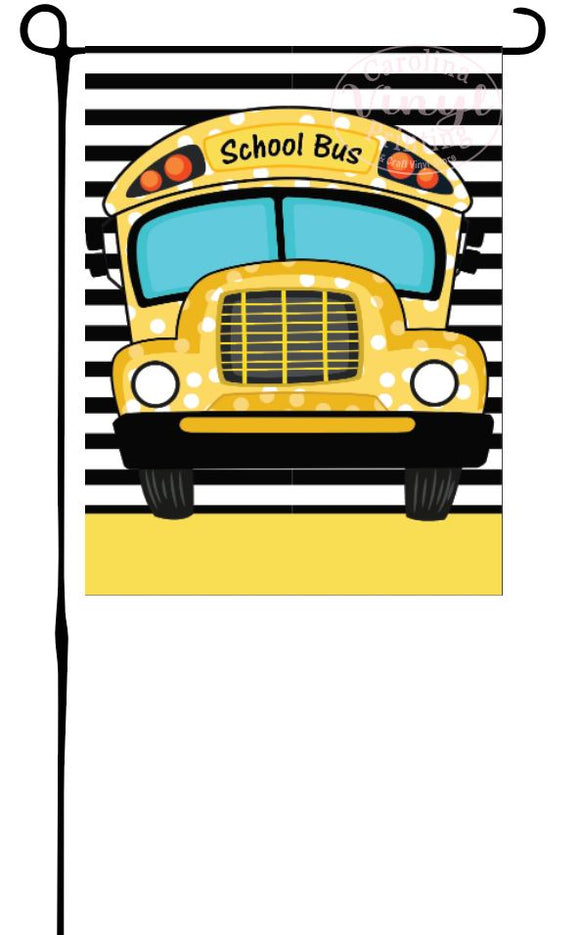 Bus on Stripes Garden Flag
