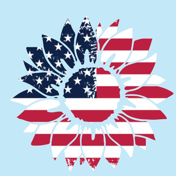 USA Sunflower Decal 4 inch (set of 6)