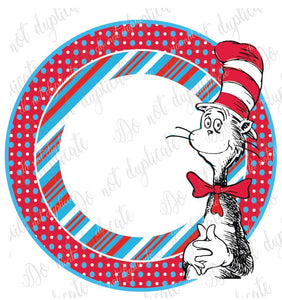 Cat in the Hat circle for Monogram Shirt Transfer