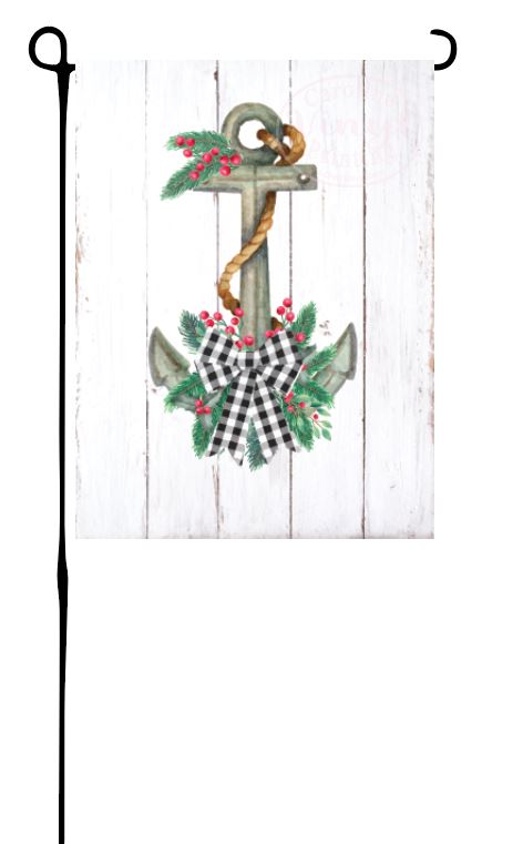 Winter Anchor Garden Flag