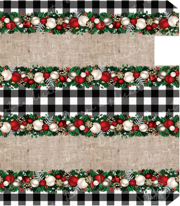 Christmas Garland on Plaid Mailbox Cover