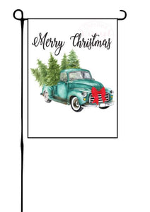 Truck with Trees (Merry Christmas) Garden Flag