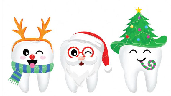 Christmas Teeth Group of 3 - Heat Transfer