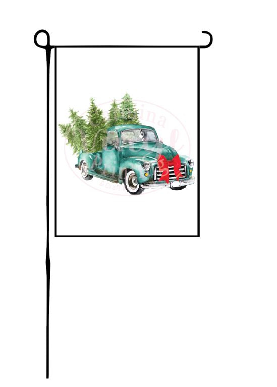 Truck with Trees (no words) Garden Flag