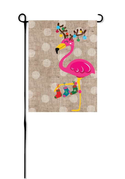 Christmas Flamingo Flag
