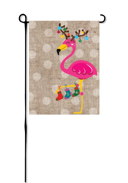 Christmas Flamingo Flag