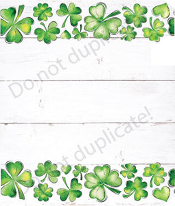 Clovers on White Wood Magnetic Mailbox Cover