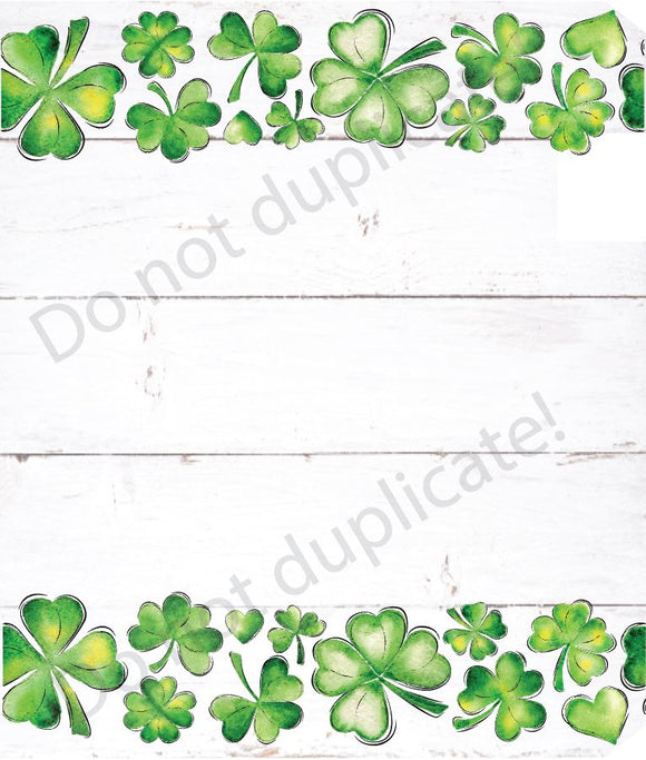 Clovers on White Wood Magnetic Mailbox Cover