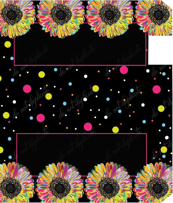 Colorful Flowers and Dots Mailbox Cover