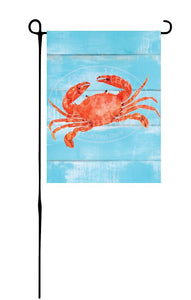 Crab on faux blue wood