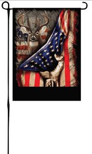 Deer American Flag Garden Flag