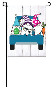 Easter Gnomes in Truck Garden Flag