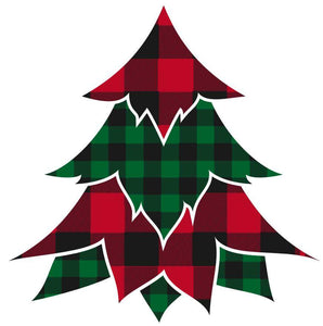 Green & Red Plaid Christmas Tree Heat Transfer