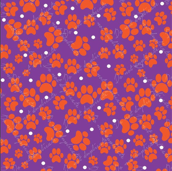 Clemson Orange Paw Printed Vinyl