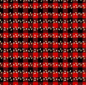 Red Buffalo Plaid with Christmas Lights