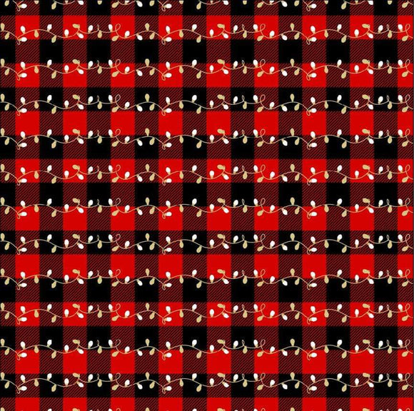 Red Buffalo Plaid with Christmas Lights