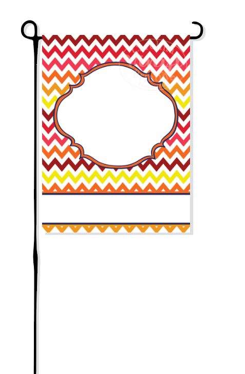 Fall Chevron with Frame Garden Flag