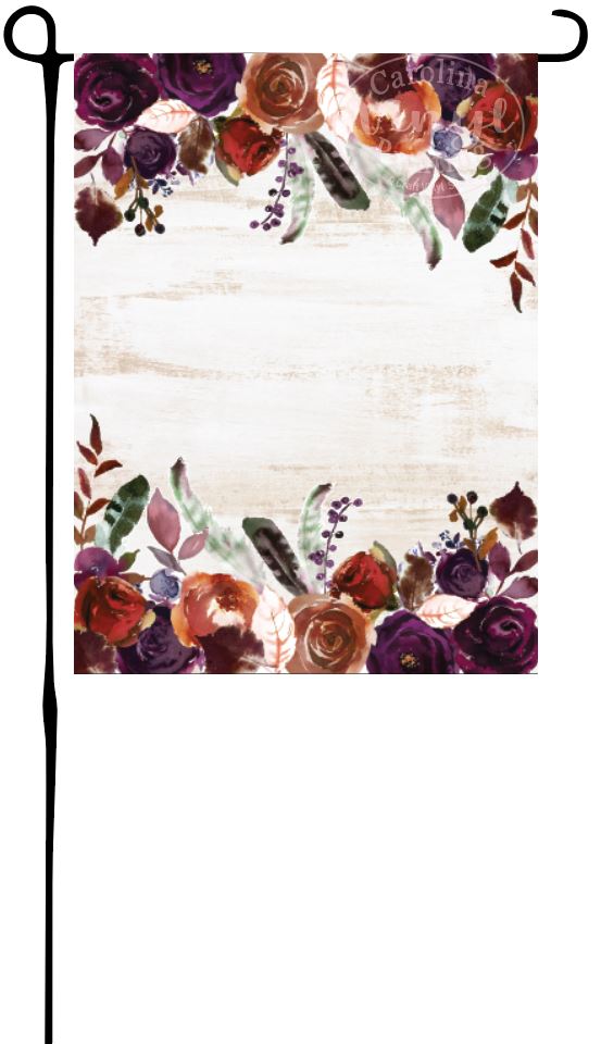 Fall Roses & Feathers Garden Flag