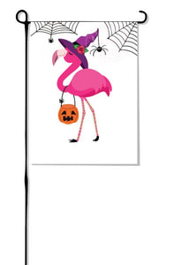 Flamingo Witch Garden Flag