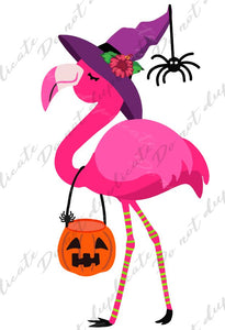 Flamingo Witch Vinyl Heat Transfer