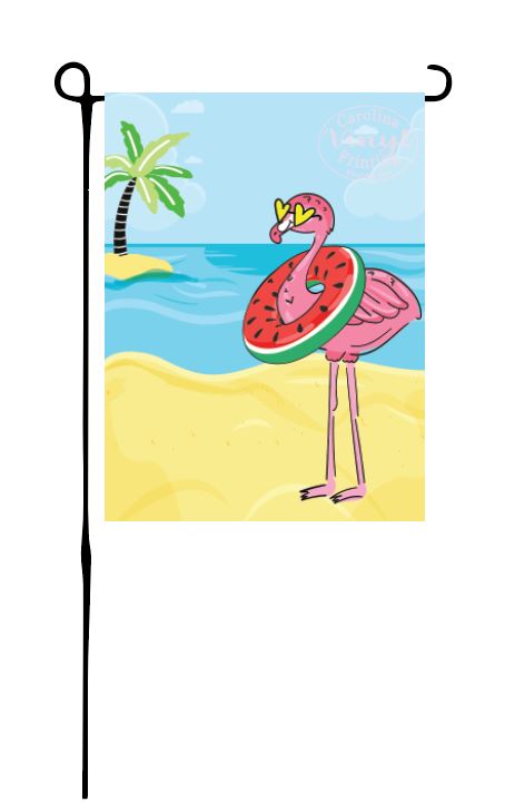 Beach Flamingo Garden Flag