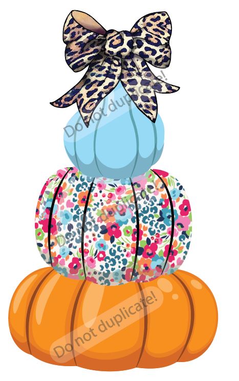 Floral Pumpkin Stack Vinyl Heat Transfer