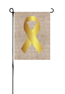 Golden* Ribbon on Burlap* Vinyl Flag