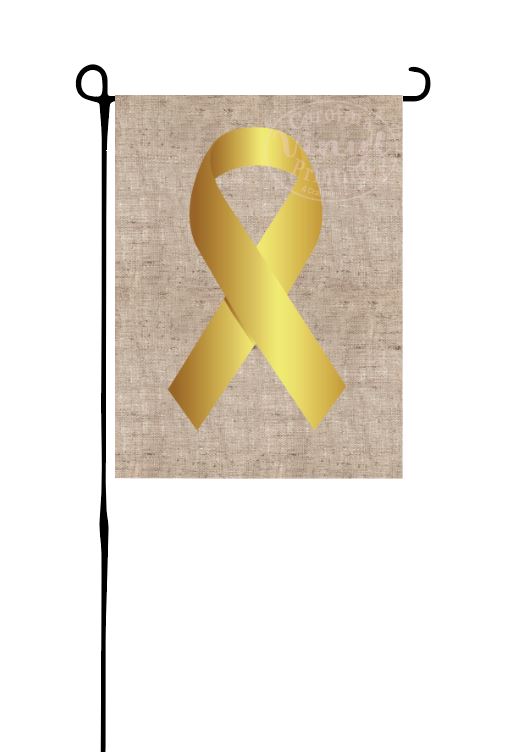 Golden* Ribbon on Burlap* Vinyl Flag