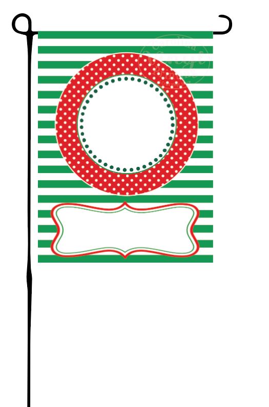 Christmas Stripes & Dots Garden Flag