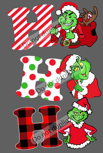 Grinch Ho Ho Ho Vinyl Heat Transfer